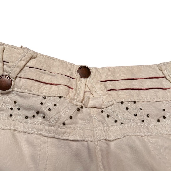 Vintage Da nang White Silk Corgo Pants with Studded Cargo Pockets - Picture 4 of 16